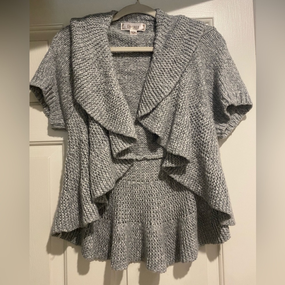 💥Decree short sleeve open cardigan sweater juniors XL